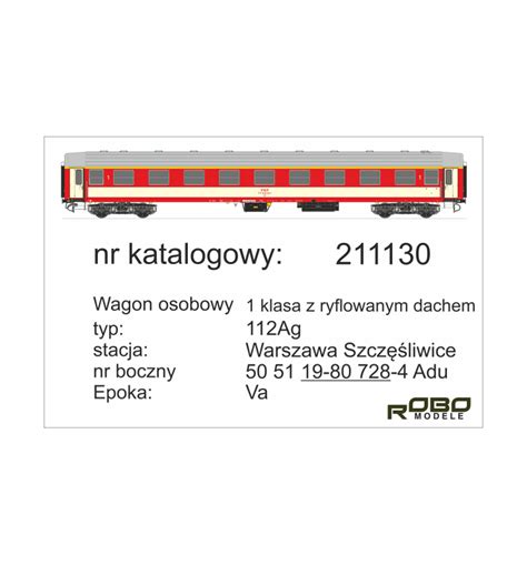 Robo 211130 Wagon 1klasy Z Ryflowanym Dachem 112Ag St Warszawa Ep Va