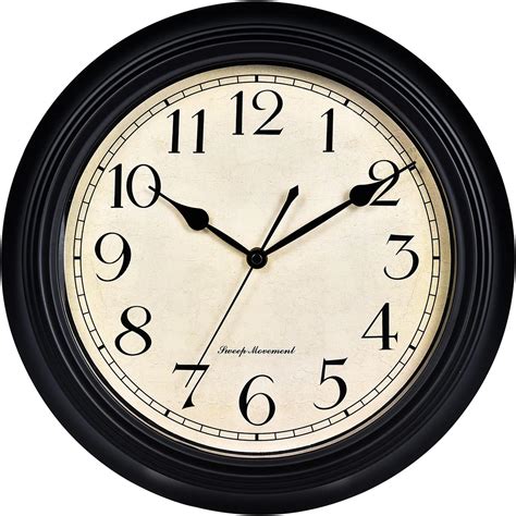 Plumeet Reloj de Pared Retro Reloj Silencioso Clásico sin Tic TAC de