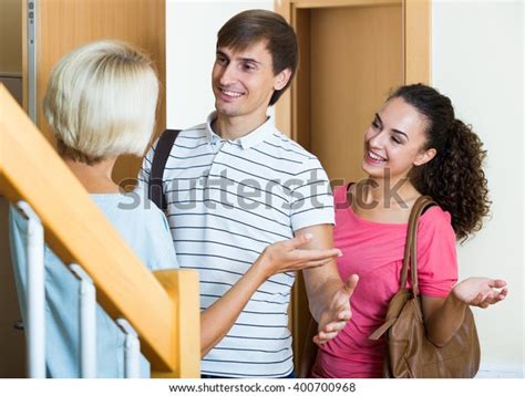 Стоковая фотография Happy Mature Mother Meets Son His Shutterstock