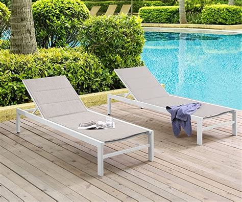 Ulax Furniture Outdoor Lounge Chair Aluminum Chaise Chair Adjustable