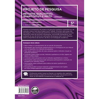 Livro Projeto De Pesquisa M Todos Qualitativo Quantitativo E Misto