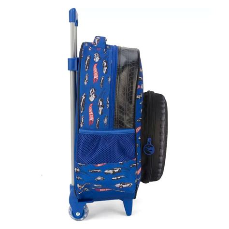 Mochila De Rodinhas Estojo Box Hot Wheels Pneu Azul Shop Macrozao