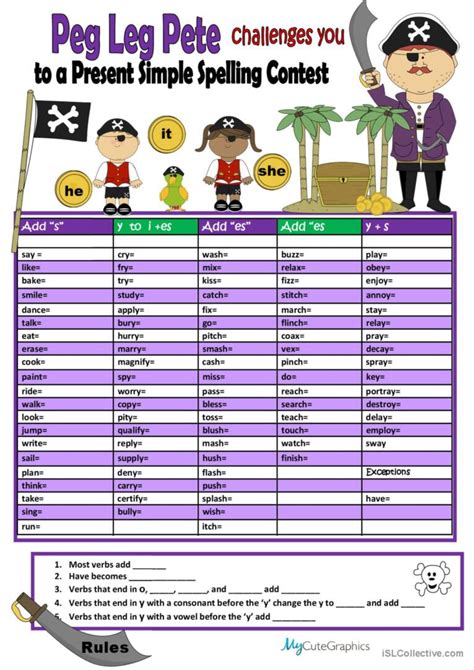 Present Simple 3rd Person Singular G Français Fle Fiches Pedagogiques Pdf And Doc