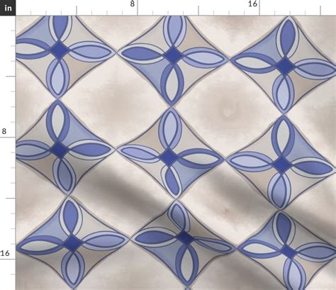 Greek Blue Tiles Moroccan Kitchen Fabric Spoonflower