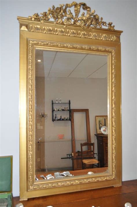 Miroir Trumeau Ancien Style Louis Xvi Cadre En Stuc Dore Epoque Fin