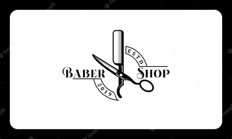 Premium Vector | A black and white picture of a barber shop logo