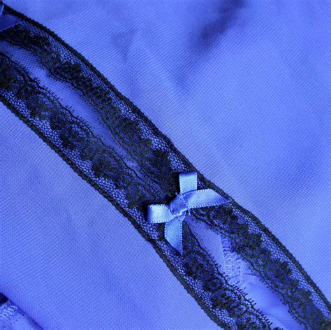 Small Blue And Black Lace Babydoll Lingerie Set Etsy