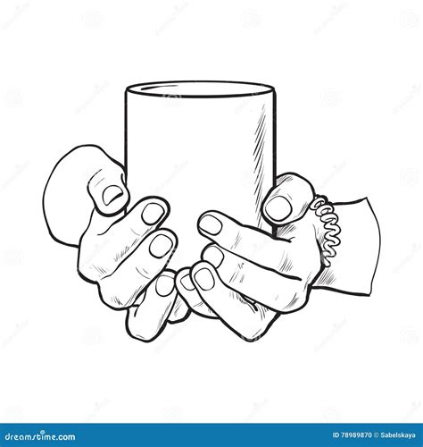 Female Hand Holding A Cup With Hot Beverage Stock Vector Illustration