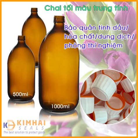 Chai Thủy Tinh Nâu Trung Tính Tối Màu 500ml Và 1000ml Bảo Quản Tinh Dầu Hóa Chất Dung Dịch Phòng