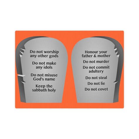 The Ten Commandments 10 Commandments Canvas Photo Tile Sunday School