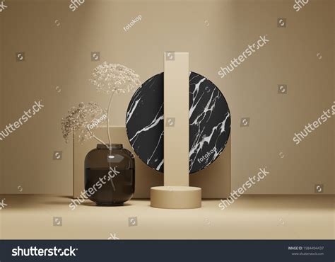 D Background Nude Beige Pedestal Podium Stock Illustration Shutterstock
