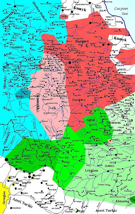 TITUS Didactica Language Map Caucasus South Daghestan Netscape Version