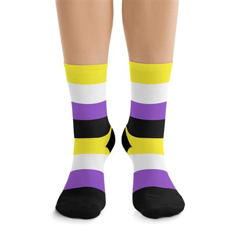 Nonbinary Pride Flag Socks Non Binary Genderqueer Clothing Etsy