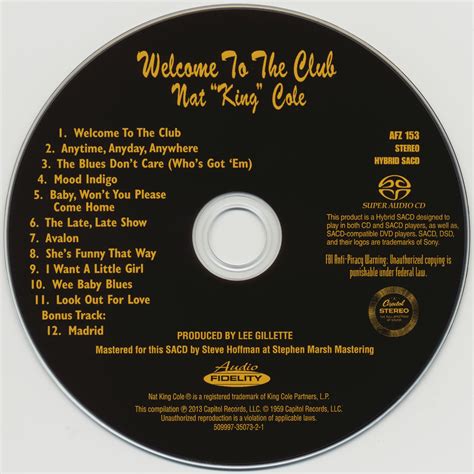 Welcome To The Club Nat King Cole David Cavanaugh Mp3 Buy Full