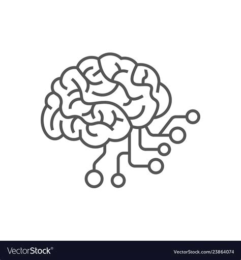 Artificial intelligence ai icon brain concept Vector Image