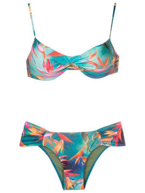 Lygia Nanny Twisted Effect Bikini Blue Farfetch Ao