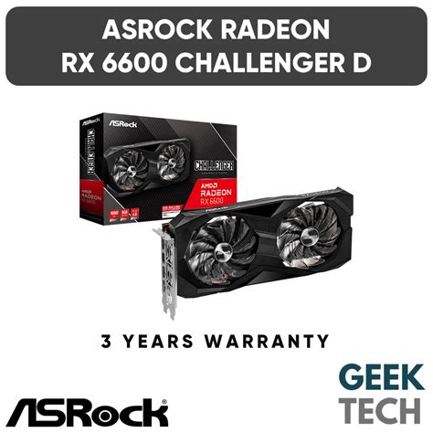 Asrock Amd Radeon Rx 6600 Challenger D 8gb Gddr6 Graphics Card Gpu