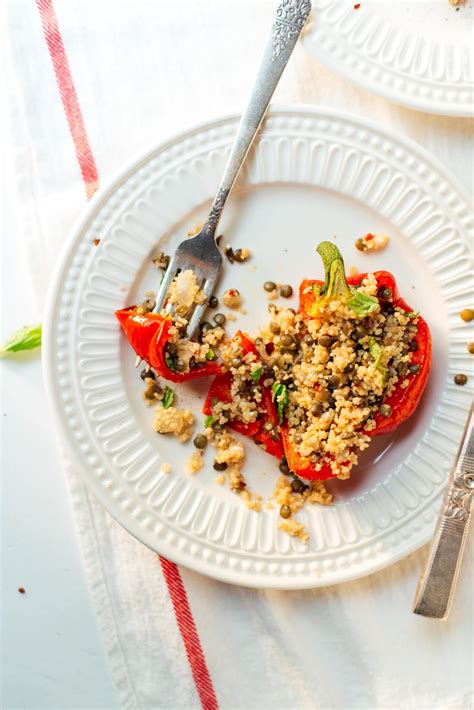 Lentil & Couscous Stuffed Peppers - Cookie and Kate