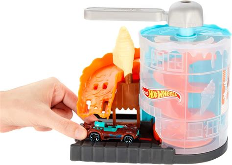 Hot Wheels Downtown Ice Cream Meltdown Play Set Bigamart