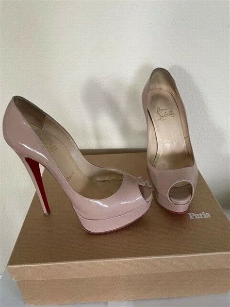 CHRISTIAN LOUBOUTIN LADY PEEP 150 PATENT NUDE SIZE 36 Gem