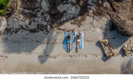 Twin Elegance Aerial View Bikini Models Stock Photo Shutterstock