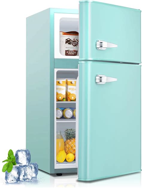 Amazon.com: Anypro 3.2 Cu.Ft Mini Fridge with Freezer, Retro Double Door Small Fridge Compact