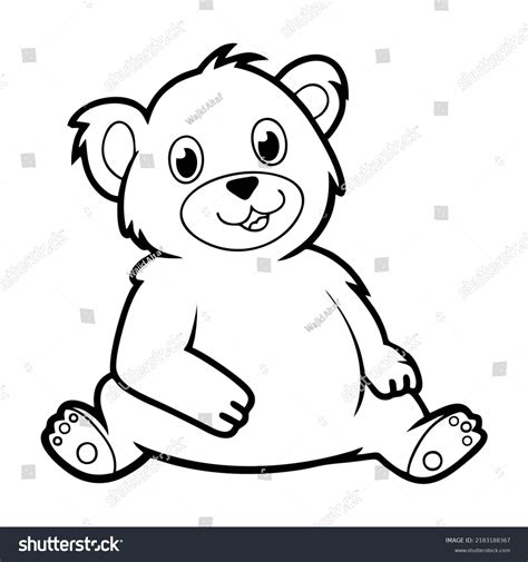 Bear Cartoon Coloring Page Kids Stock Vector Royalty Free 2183188367