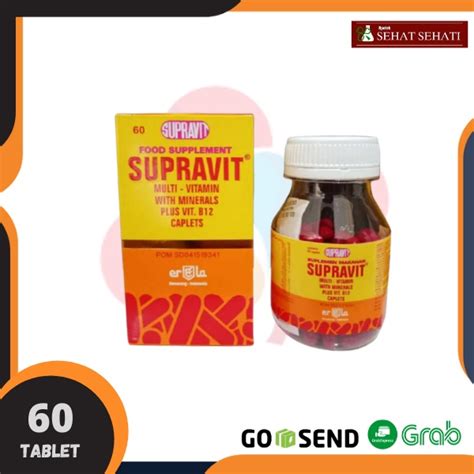 Jual Supravit Multivitamin And Mineral Vitamin C And B Complex 60 Kaplet