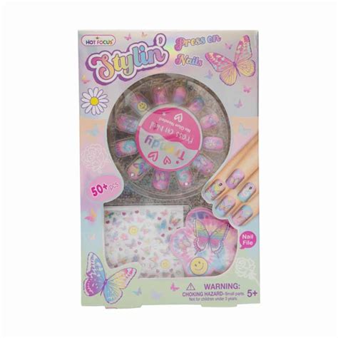 Uñas Postizas Para Niñas Mariposa HOT FOCUS Juego X U Supermaxi