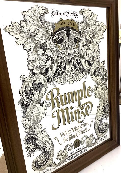 Lot Rumple Minze Peppermint Schnapps Advert Bar Mirror