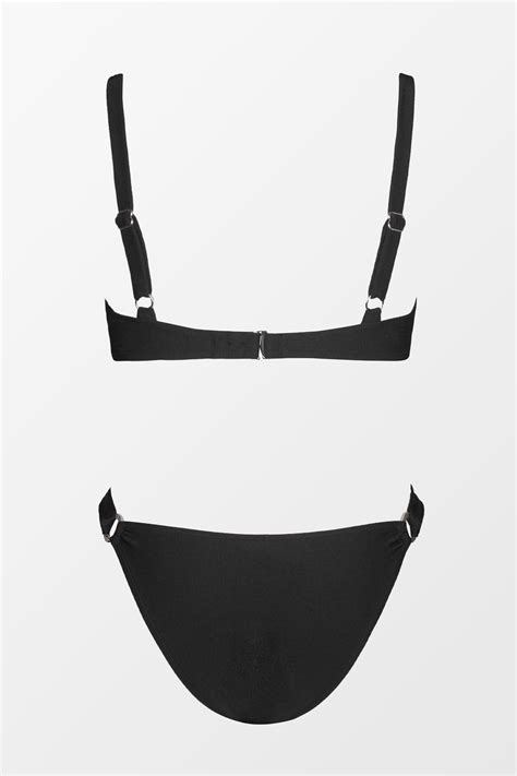 X STASSIE Oasis Shiny Molded Bra O Ring Cheeky Bikini Set