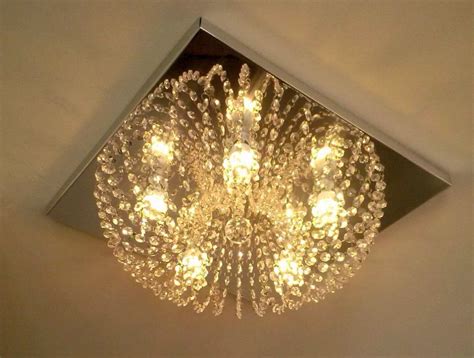 Plafon Lustre De Cristal Legitimo Quadrado Cm Sala Quarto Corredor