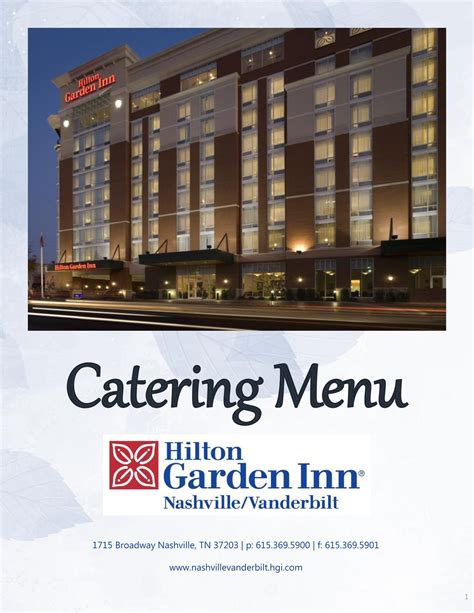 Hilton Garden Inn Nashville/Vanderbilt Banquet and Catering Menus