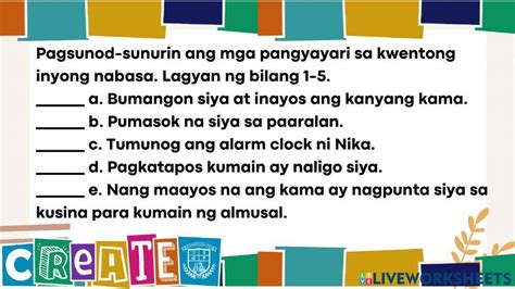 Pagsunod Sunod Ng Pangyayari Online Exercise For Live Worksheets Nbkomputer