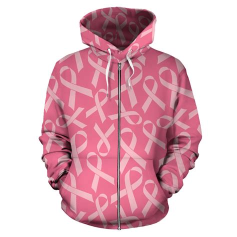 Breast Cancer Awareness Themed Zip Up Hoodie Jtamigocom