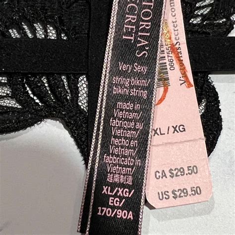 NWT VICTORIA S SECRET Very Sexy String Bikini Pantie Sz XL Black Lace