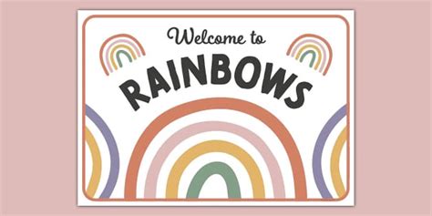 Muted Rainbow Themed Welcome To Rainbows Display Poster