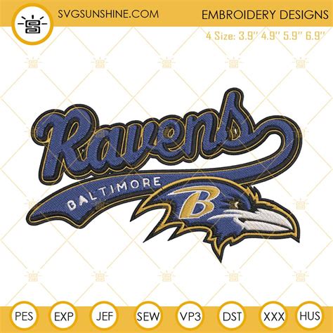 Baltimore Ravens Embroidery Designs