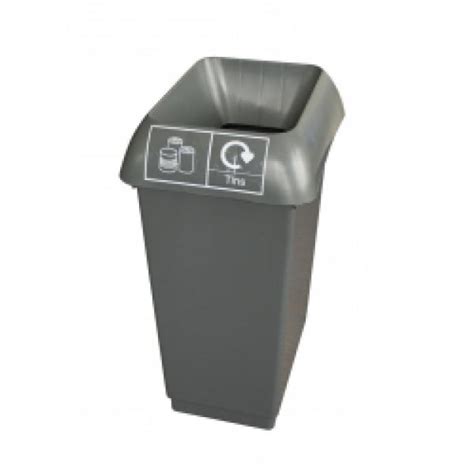 50l Recycling Bin With Grey Lid And Tins Logo