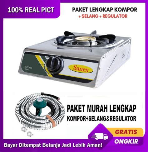 Kompor Gas Tungku Sanex K S Plus Regulator Selang Lazada Indonesia