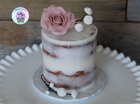 Naked Smash Cake With Gum Paste Flowers