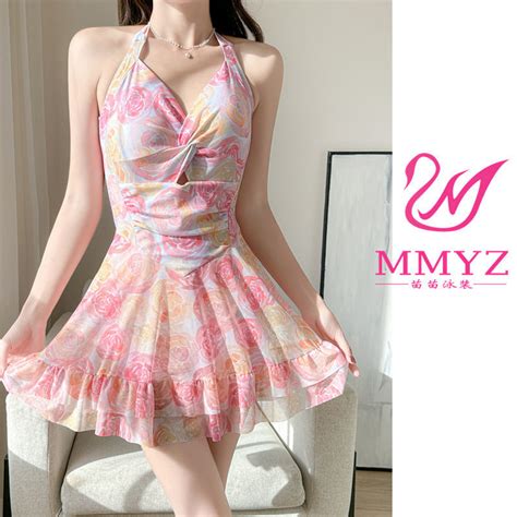 Swimsuit Women One Piece High Waist Conservative Sexy Cover Belly Slimmer Look Hot Spring Skirt