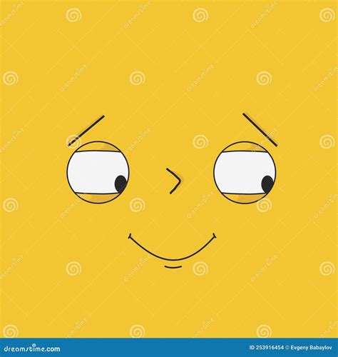 Cheerful, Smiling Face with Expressive Emotions - Vector Stock Vector