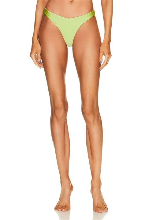 Jade Swim Vera Bikini Bottom In Lime Sheen Fwrd