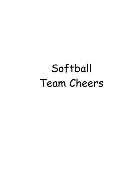 Softball Team Cheers