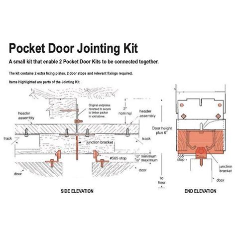 Pocket Door Kit For Double Doors 915 X 2032mm Max Door Size 120mm