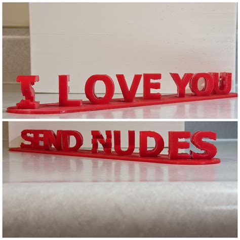 I love you send nudes Anamorphic text : r/ProductPorn