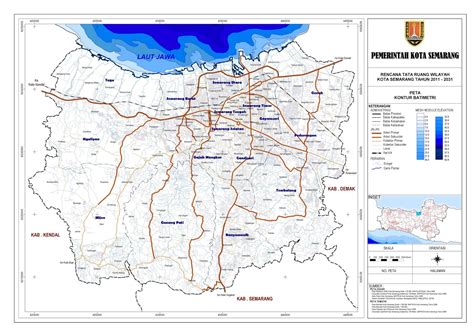 Peta Lengkap Indonesia Peta Kontur Batimetri Kota Semarang
