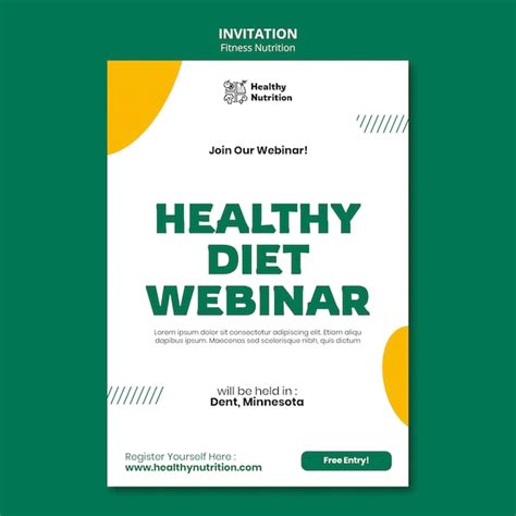 psd fitness nutrition invitation template