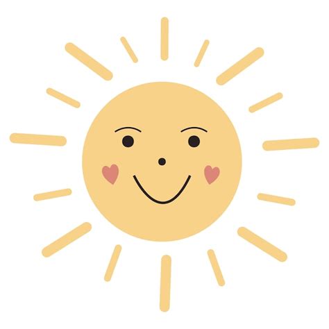 Um Sol De Desenho Animado O Rosto De Um Sol Sorridente Os Olhos